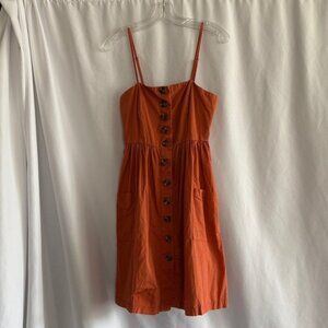 forever 21 rust  orange Button-Front Mini Dress
